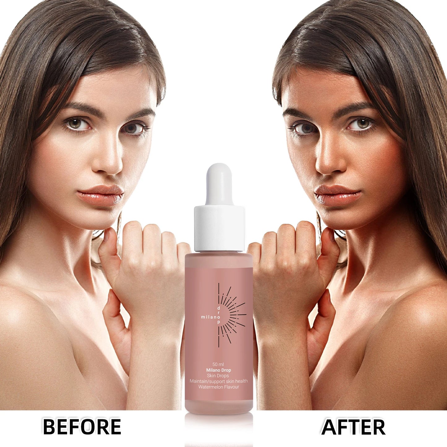 2PCS Self Tanning Drops Enhance Skin Melanin Liquid Bronzer Natural Tanner for Body Face Preventing Sunburn Sunless Tanning