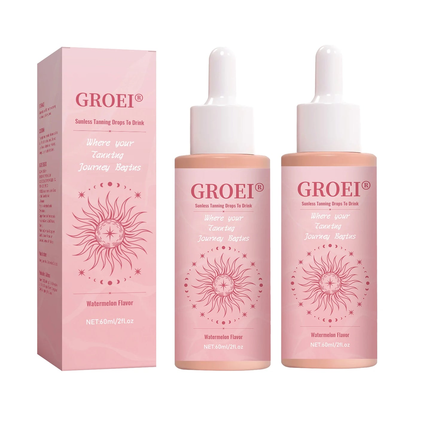2PCS Self Tanning Drops Enhance Skin Melanin Liquid Bronzer Natural Tanner for Body Face Preventing Sunburn Sunless Tanning