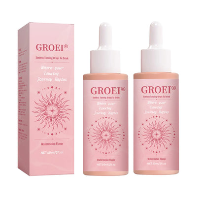 2PCS Self Tanning Drops Enhance Skin Melanin Liquid Bronzer Natural Tanner for Body Face Preventing Sunburn Sunless Tanning